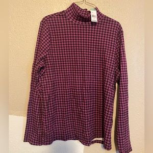 Purple and Black High Neck Shirt